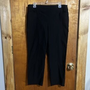 Kim Rogers Black Women's Tummy Control Elastic Waist Band Size 16 Short